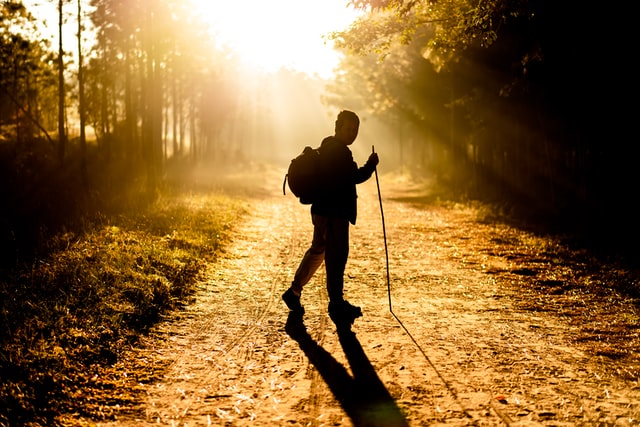 A man hiking